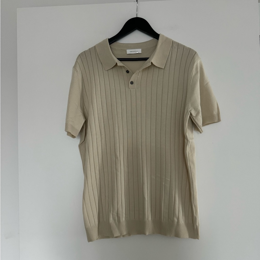 Simplicity Ribbed Knit Polo Shirt